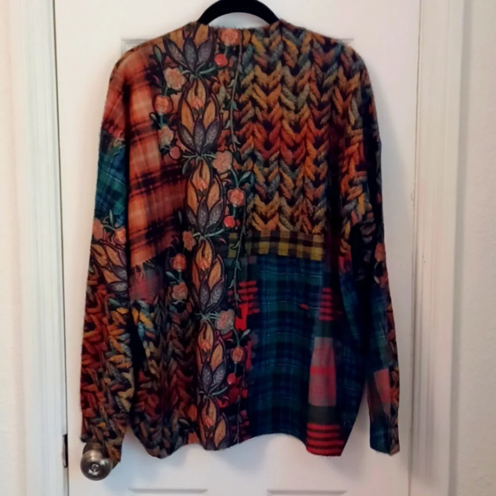 Colorful crewneck sweater, XL - Picture 3 of 10